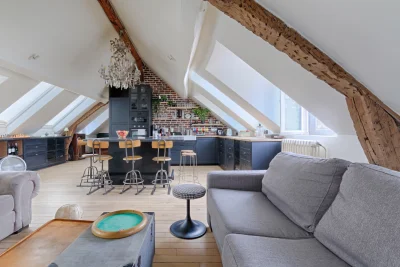 Living room in Luxurious Parisian Design Flat 120m² - Le Marais - 3