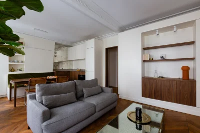 Living room in Appartement des Batignolles, rénové & vintage - 3