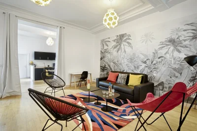 Living room in Bel appartement et son ambiance safari PORTEFOIN 2 - 0