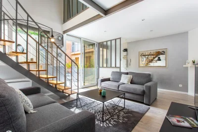 Living room in Superbe loft avec terrasse - 2