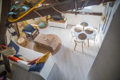Living room in Duplex atypique avec vue splendide sur port de Dieppe - 1
