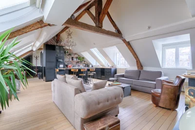 Living room in Luxurious Parisian Design Flat 120m² - Le Marais - 0