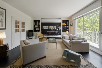 Living room in Grand Appartement Rooftop vue 360° / Paris-Défense - 1