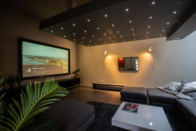 Living room in Loft avec terrasses, piscine, sauna - 1