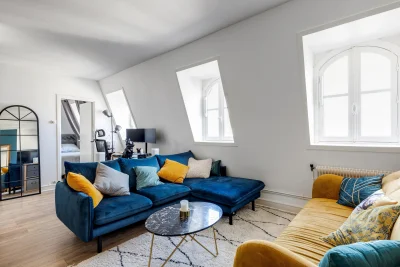 Living room in Bel appart à Montorgueil, lumineux, dernier étage - 3