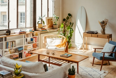 Living room in Light-filled loft on the Canal Saint Martin - 1