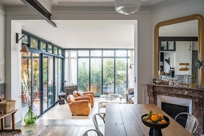 Espace Maison meulière avec verriere style modern vintage - 4