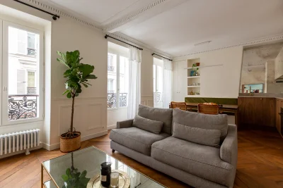 Sala dentro Appartement des Batignolles, rénové & vintage - 1