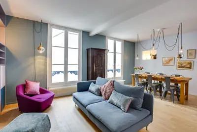 Living room in Ravissant appartement au coeur du Marais - 0