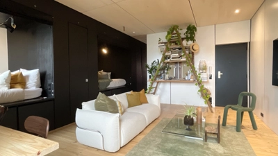 Salon dans Loft Architecte minimaliste 80 m²  - 3