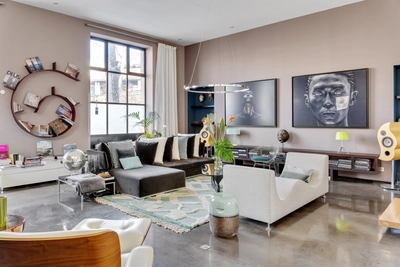 Living room in Loft atypique, hypercentre, chic et contemporain.  - 1