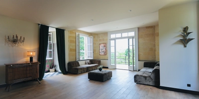 Living room in Villa avec Piscine à 10 minutes de Bordeaux - 4