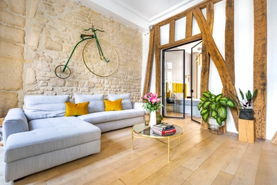 Living room in Loft très lumineux avec terrasse Montorgueil - 1