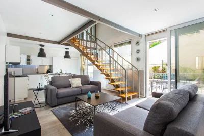 Living room in Superbe loft avec terrasse - 1