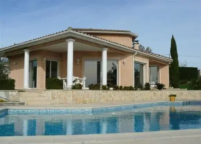 Comedor dentro Villa avec grand séjour avec vue  et piscine - 0