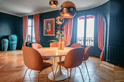 Comedor dentro Appartement Haussmannien avec vue Tour Eiffel - 3