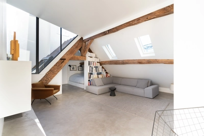 Living room in Loft and terrace facing the Palais-Royal - 1