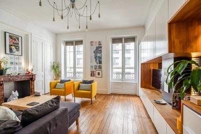 Living room in Superbe appartement haussmanien revisité près des berges du Rhône - 4