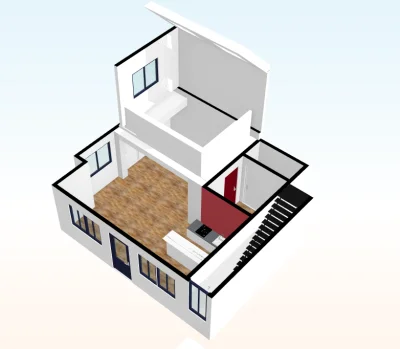 Living room in Duplex lumineux avec terrasse de toit - 22