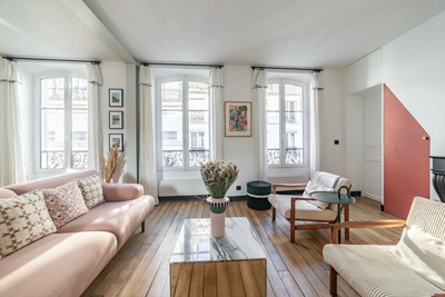 Living room in Appartement moderne & lumineux - Paris Centre ❤️ - 3